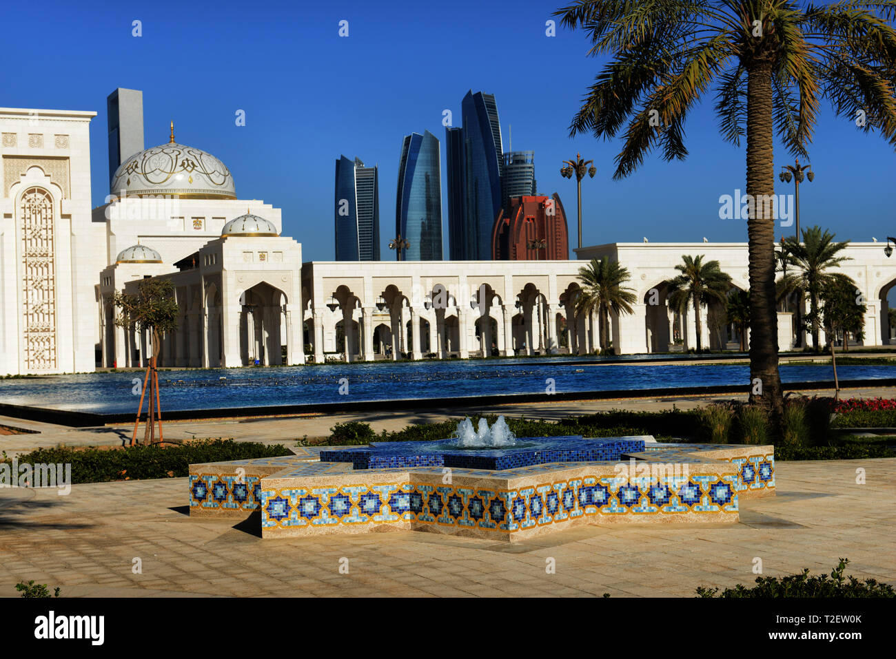 Die schöne Qasr Al Watan - Presidential Palace in Abu Dhabi, VAE. Stockfoto