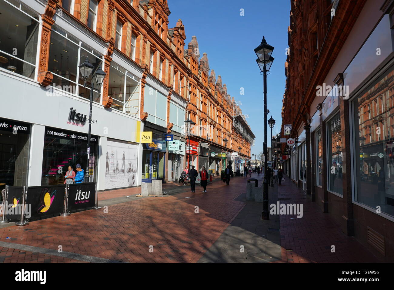 Anzeigen von Königin Victoria Street in Reading, Großbritannien Stockfoto