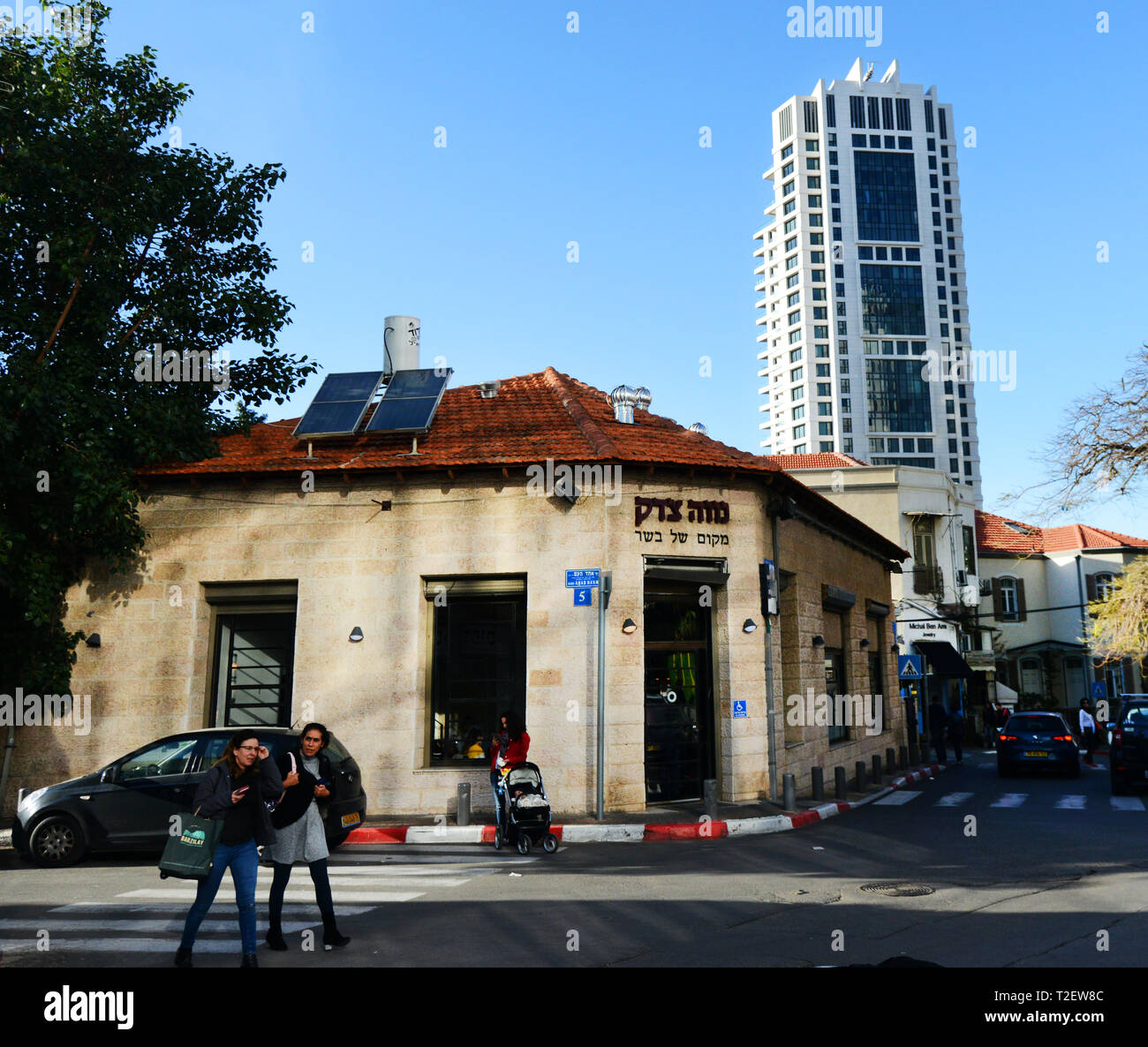 Viertel Neve Tzedek in Tel Aviv. Stockfoto