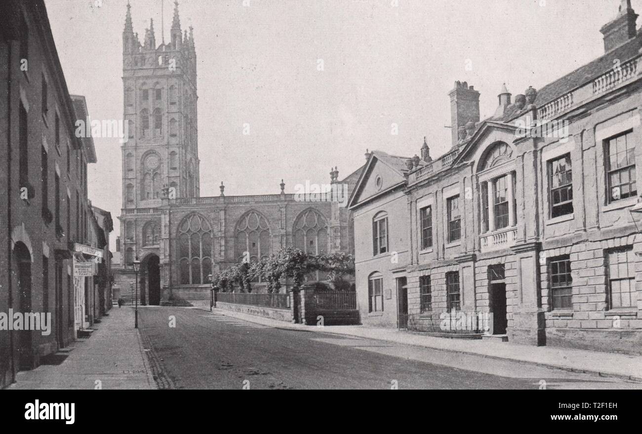 St. Mary's Church und freie Bibliothek, Warwick Stockfoto