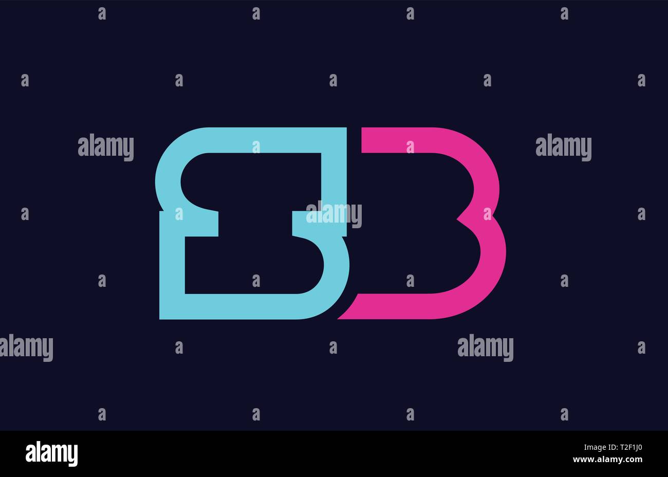 SB S B blau rosa bunte Alphabet Buchstaben logo Kombination design geeignet für ein Unternehmen oder ein Geschäft Stock Vektor