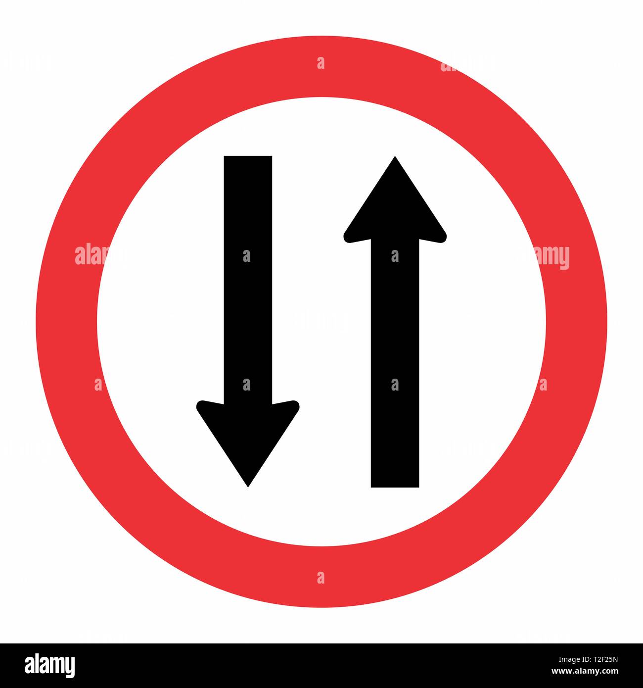 Abbildung: Zwei Art und Weise, wie der Verkehr Straße Zeichen auf weißem Hintergrund Stock Vektor