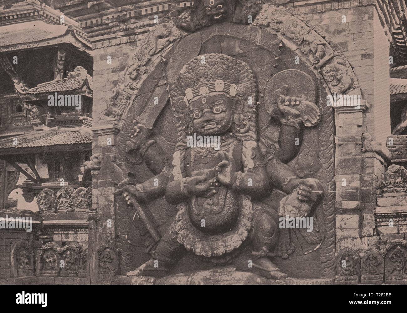 Darstellung der heidnische Gottheit, Indien geschnitzt Stockfoto