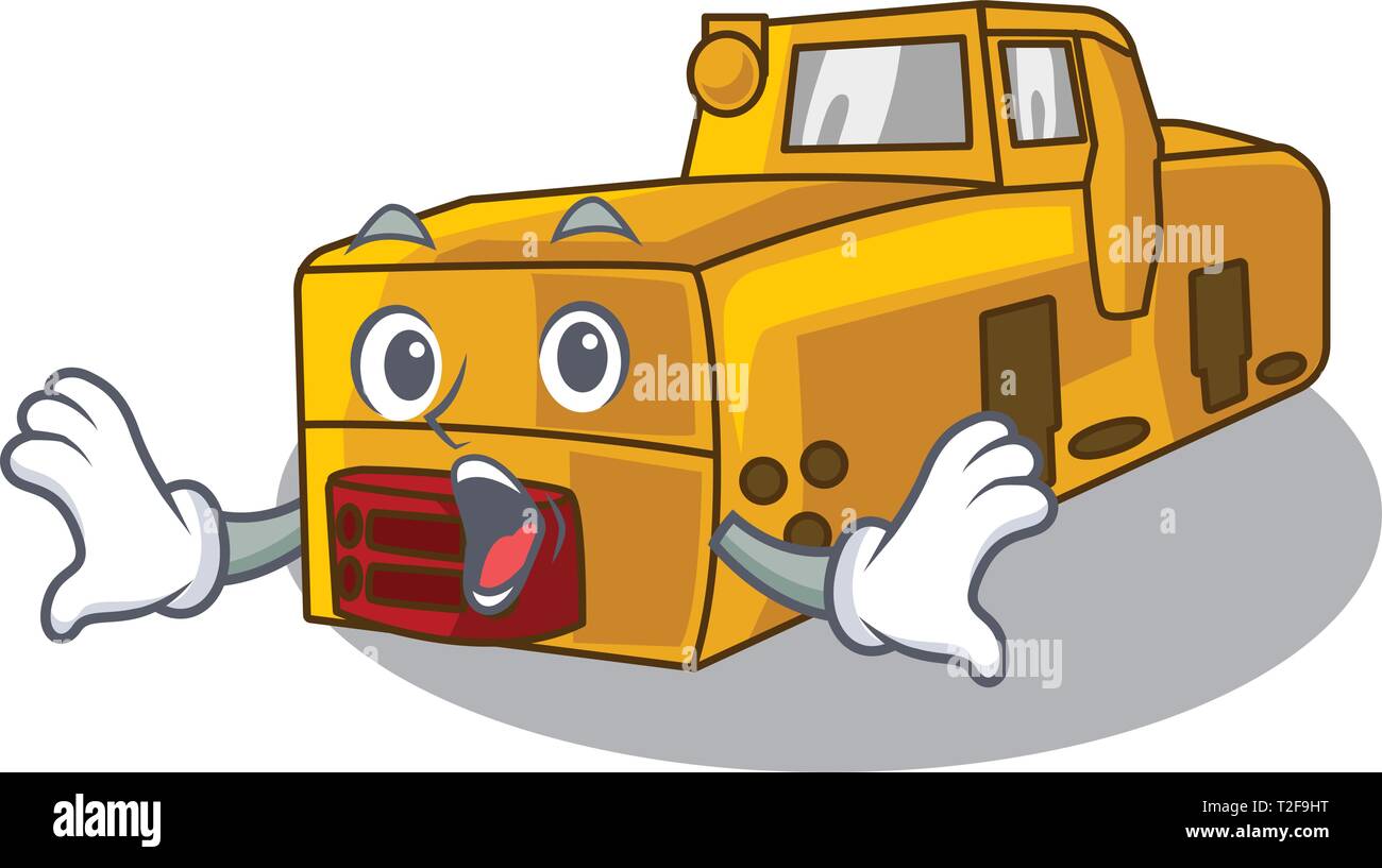 Überrascht Lokomotive Mine in den Maskottchen Vektor-illustration isoliert Stock Vektor