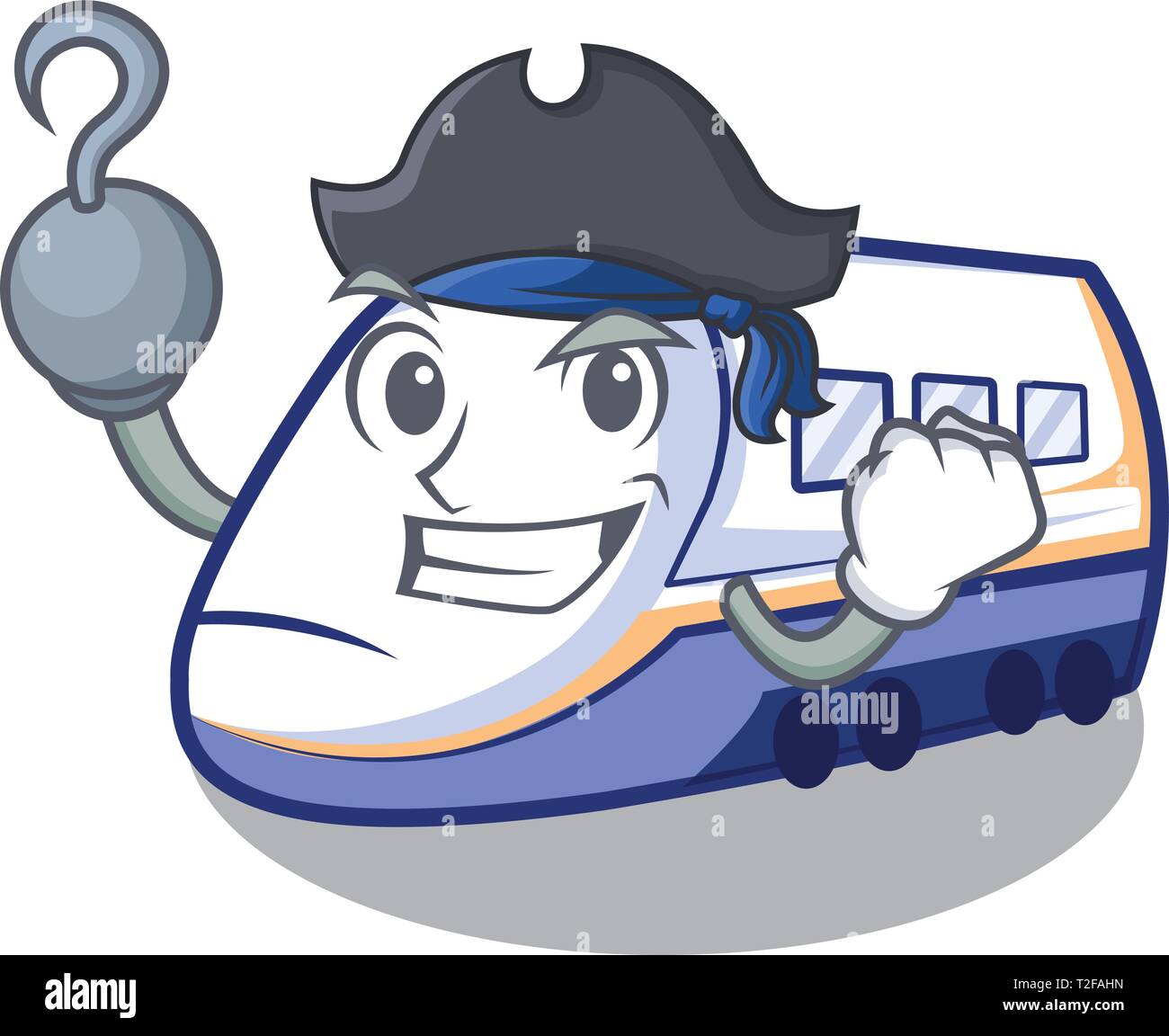 Pirate Shinkansen Zug in Form Maskottchen Vector Illustration Stock Vektor