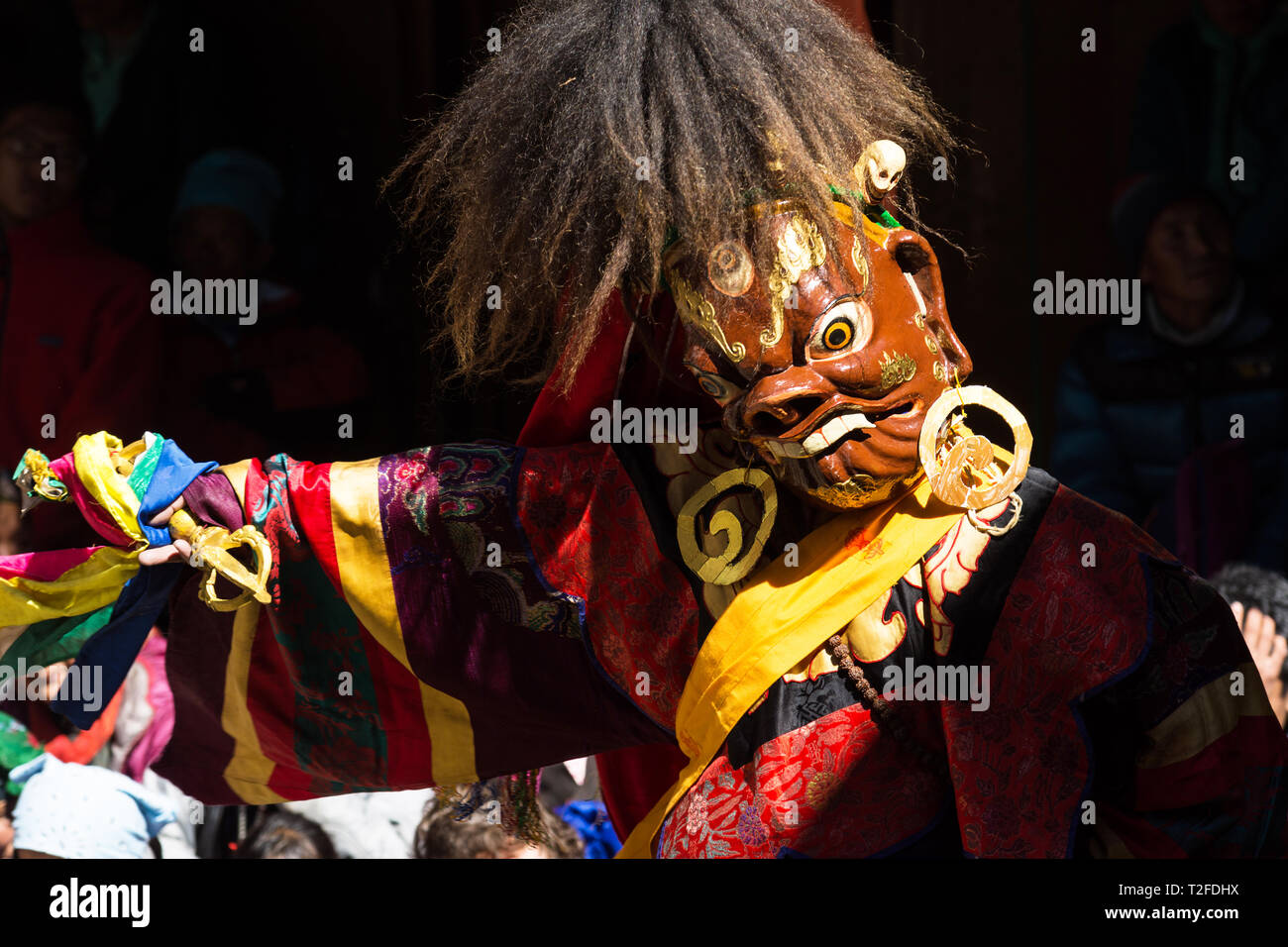 Guru Dorje Drolo Tanz an Mani Rimdu Festival, Tengboche Kloster, Nepal Stockfoto