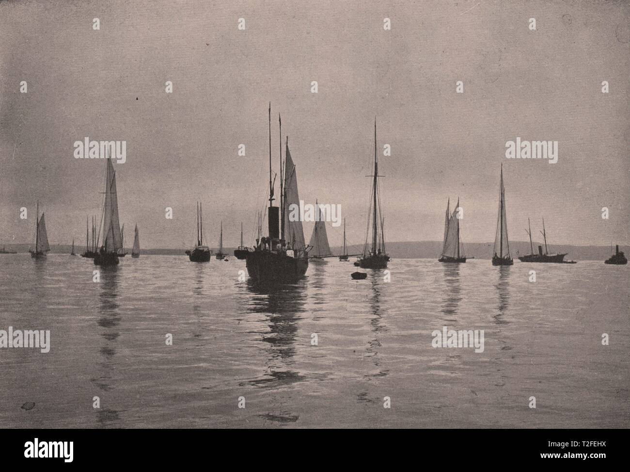 Einem Nebligen Morgen auf New York Bay Stockfoto