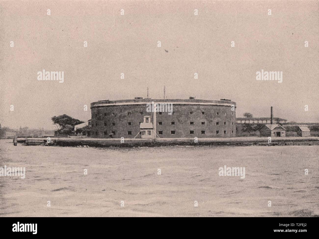 Schloss William, Governor's Island, New York Bay Stockfoto