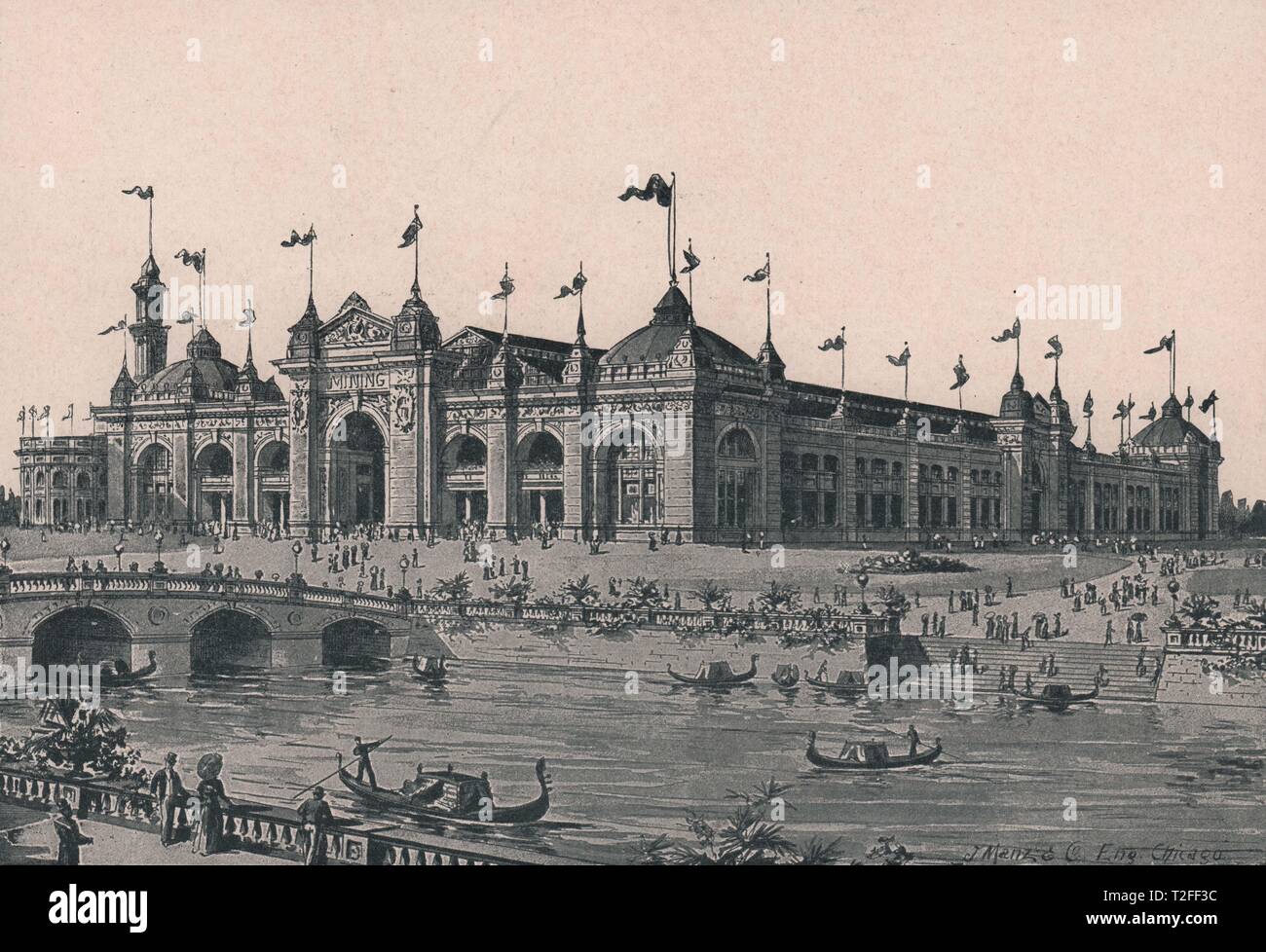 Columbian Exposition, Chicago.-Minen und Bergbau Gebäude Stockfoto