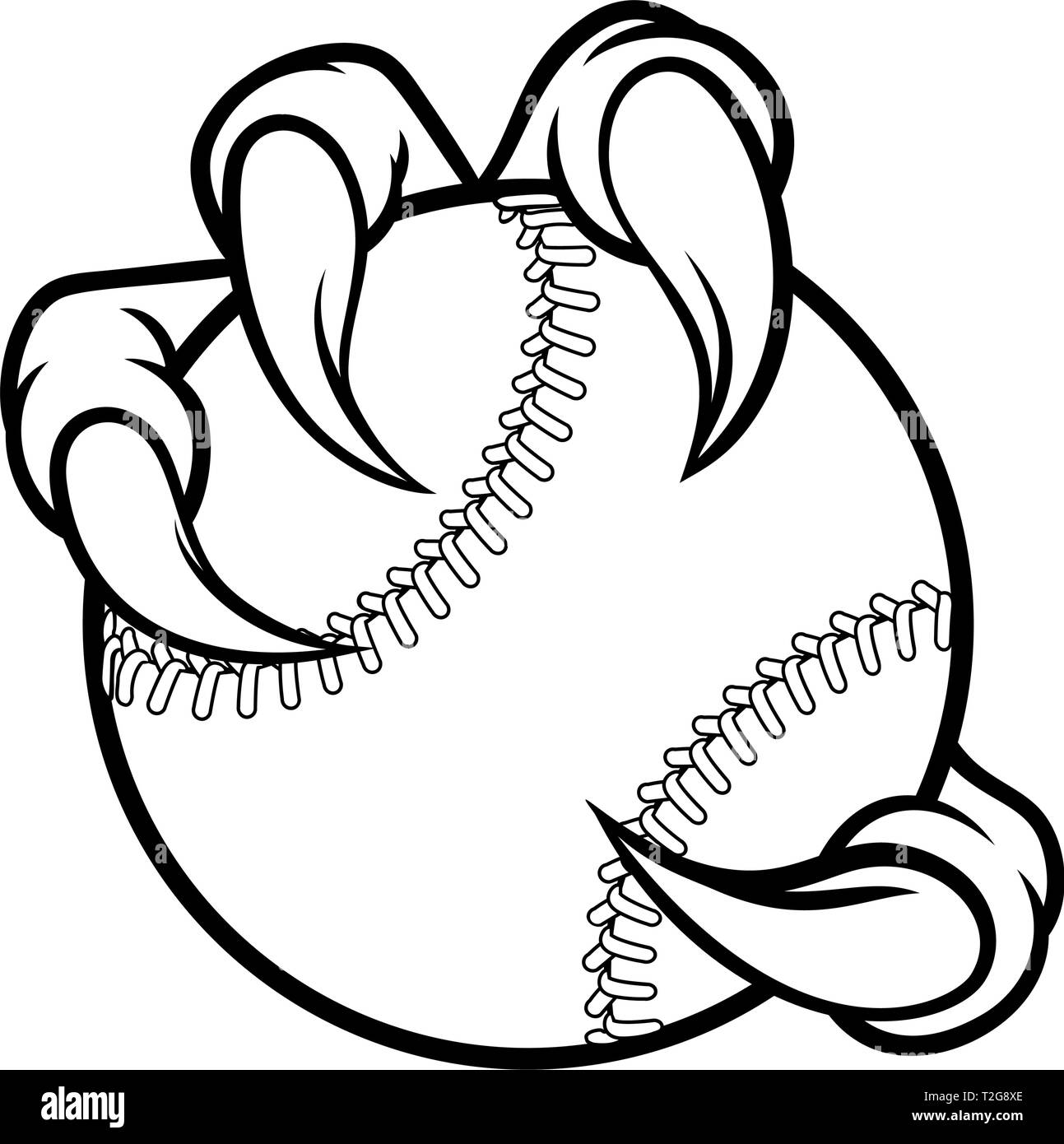 Adler Vogel Monster Claw Holding Baseball Ball Stock Vektor