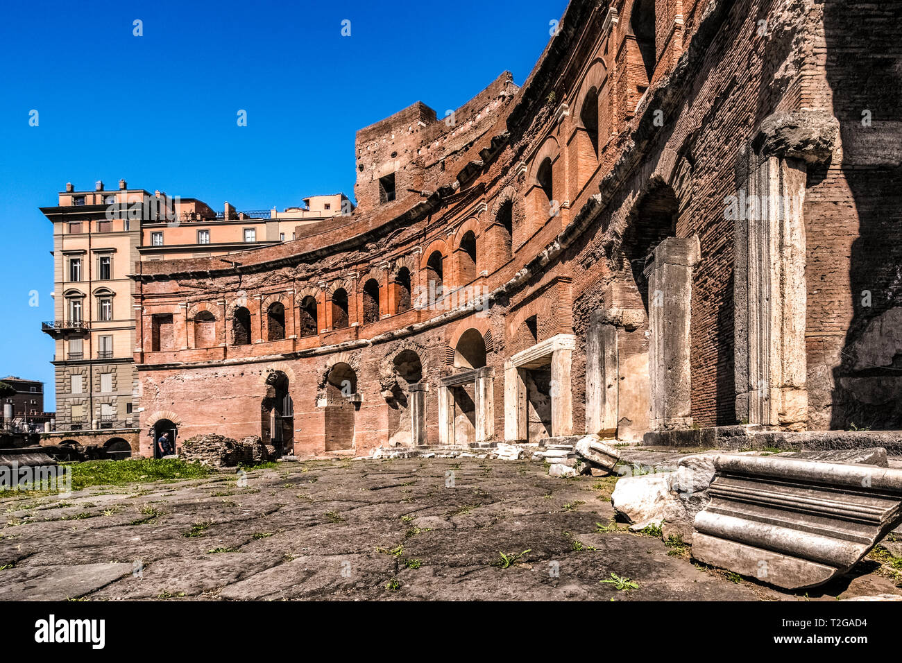 Blick auf die Mercati Traianei (Traiano Markt), Teil der Kaiserlichen Foren, in Rom, Latium Italien - Großer Saal Stockfoto