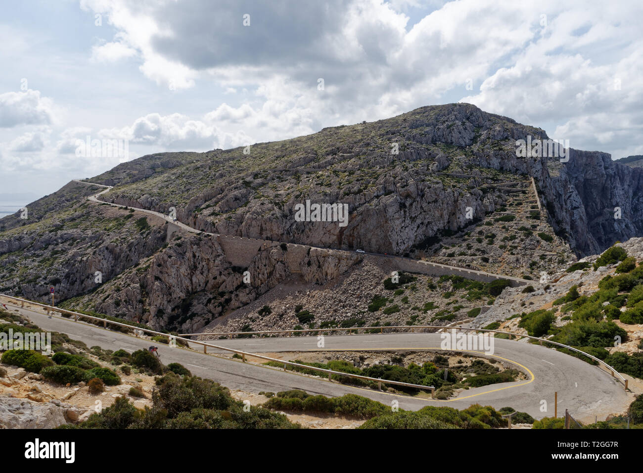Kurvenreiche Straße zum Cap Formentor - Mallorca Stockfoto