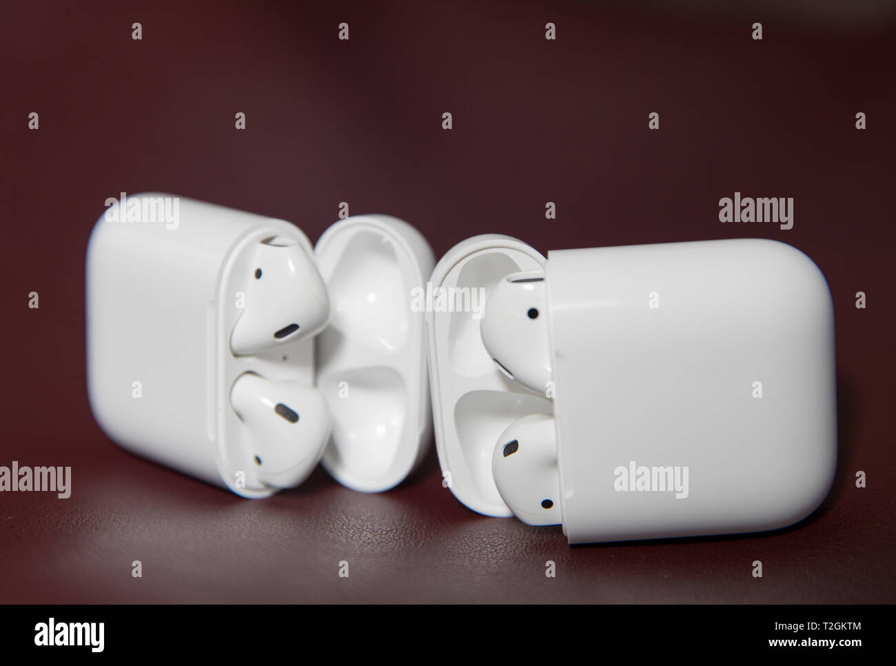 Lawrence County New Jersey, 30. März 2019: Apple AirPods Lawrence County New Jersey, 30. März 2019: Apple AirPods