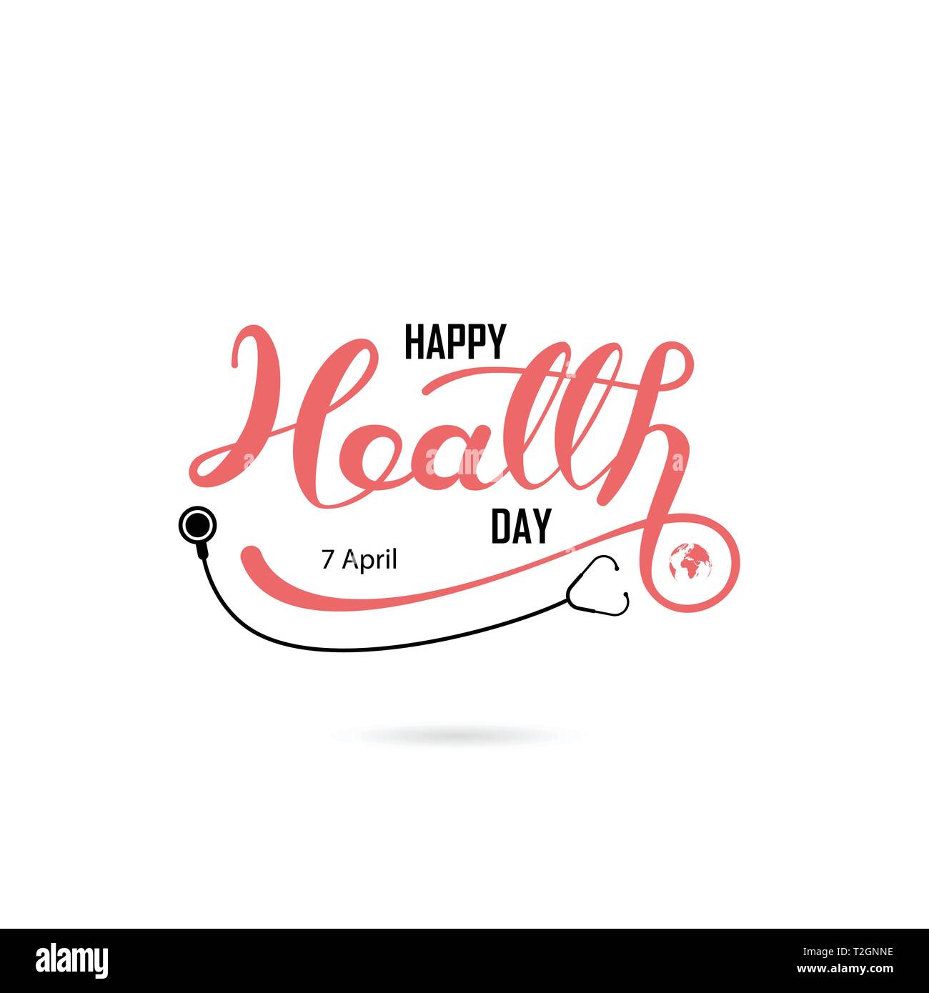 Weltgesundheitstag typografischen Gestaltungselemente. Weltgesundheitstag Schriftzug Symbol. Weltgesundheitstag Schriftzug Symbol. Vector Illustration Stock Vektor