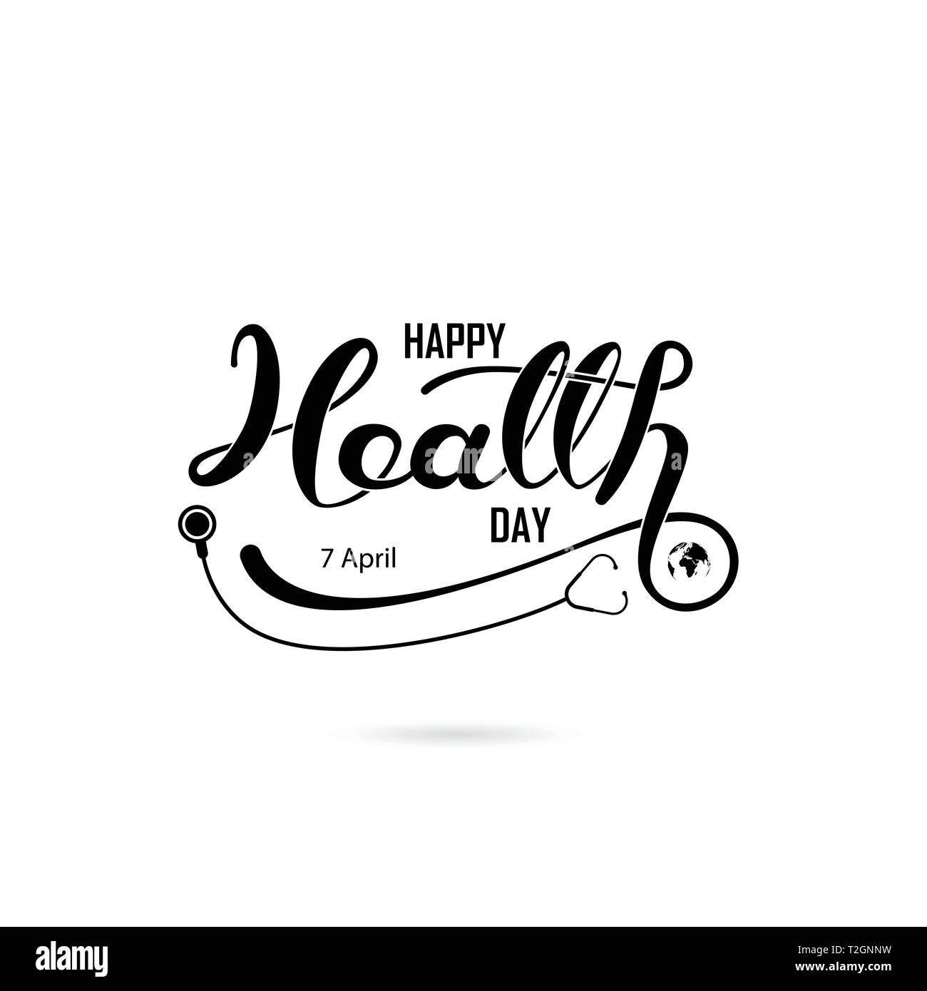 Weltgesundheitstag typografischen Gestaltungselemente. Weltgesundheitstag Schriftzug Symbol. Weltgesundheitstag Schriftzug Symbol. Vector Illustration Stock Vektor