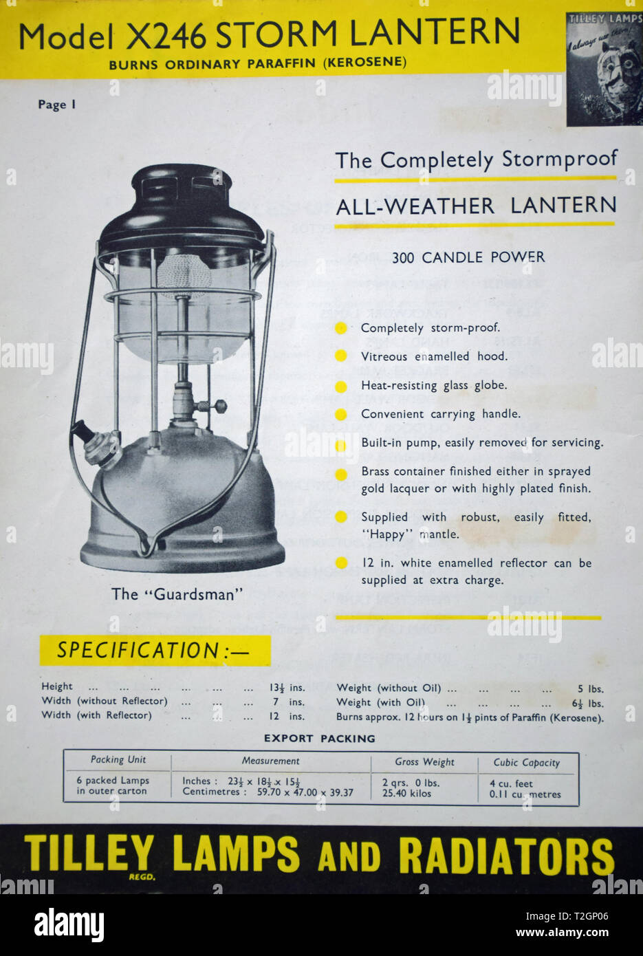 Tilley X246 Storm Lantern Stockfoto