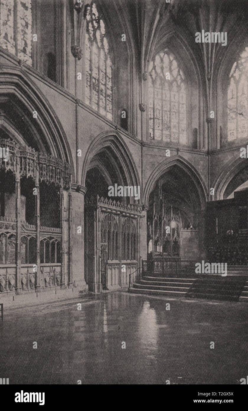 Tewkesbury Abbey, Anbauteile innen Stockfoto