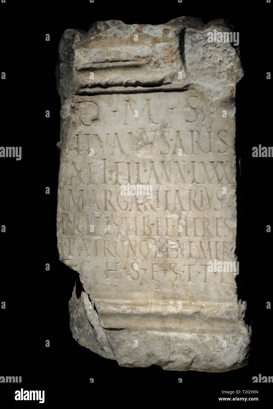 Grabkunst Altar des Silvanus. 2. Marmor. Von Augusta Emerita (Mérida, Provinz Badajoz, Extremadura, Spanien). Nationalen Archäologischen Museum. Madrid. Spanien. Stockfoto