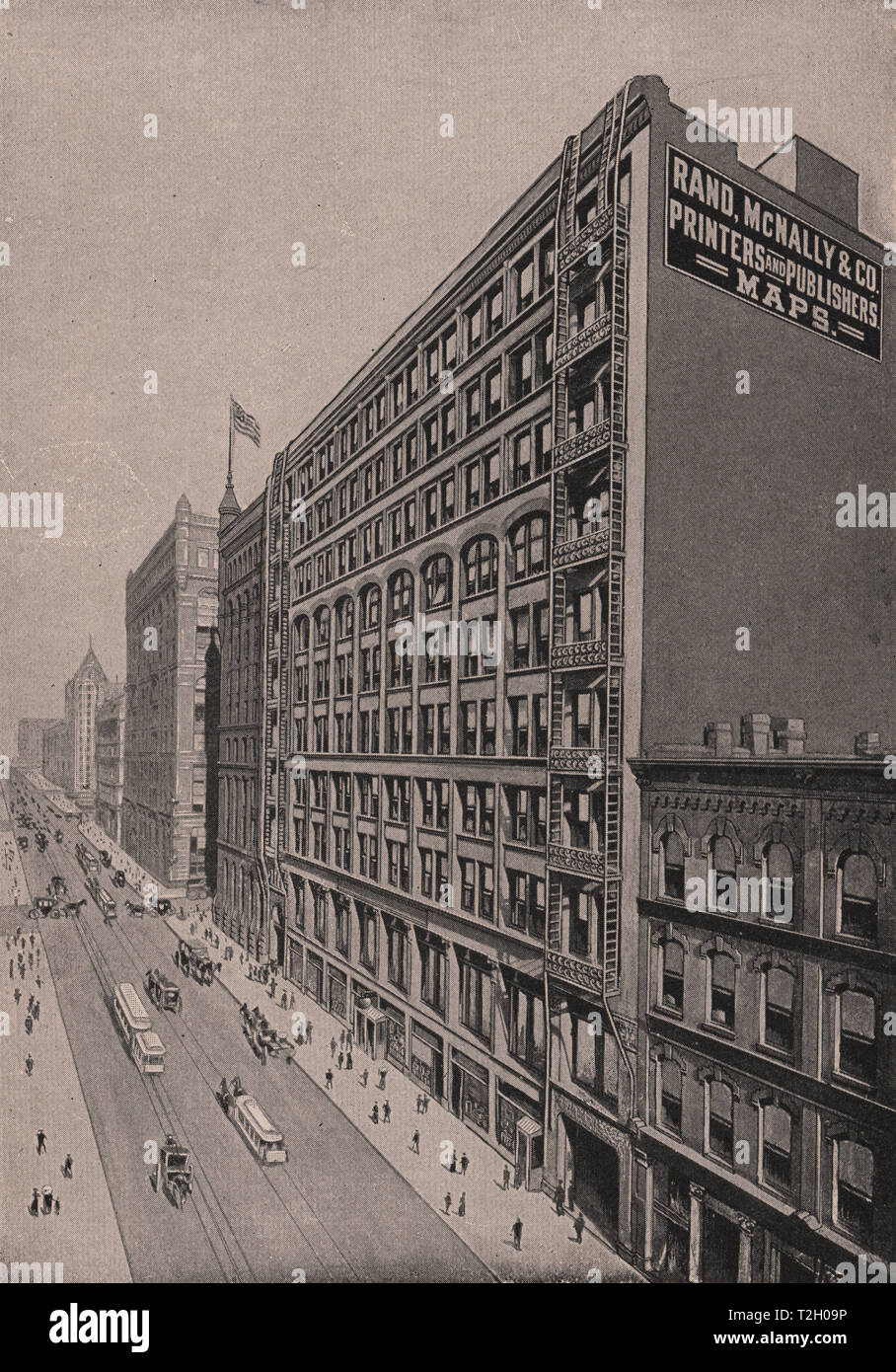 Die Rand-Mc Nally Gebäude; Nr. 160-174 Adams Street Stockfoto
