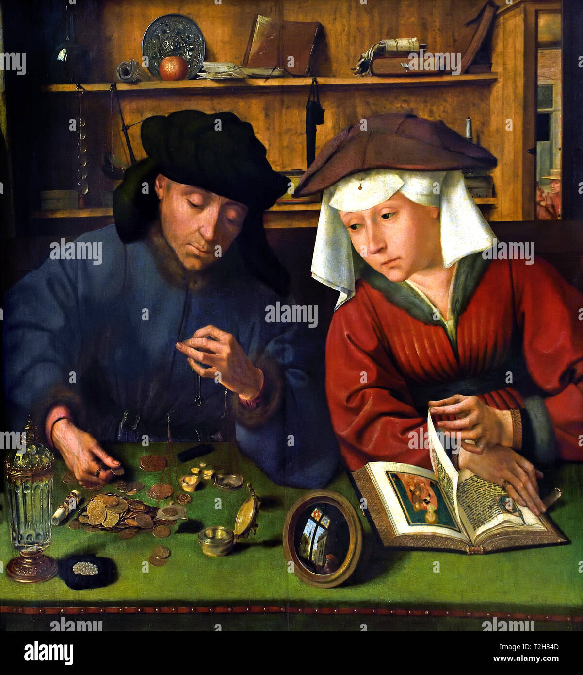 Die geldwechsler und seine Frau 1514 von METSYS Quentin, 1466-1530, der belgischen, der Belgien, Flämische, Stockfoto