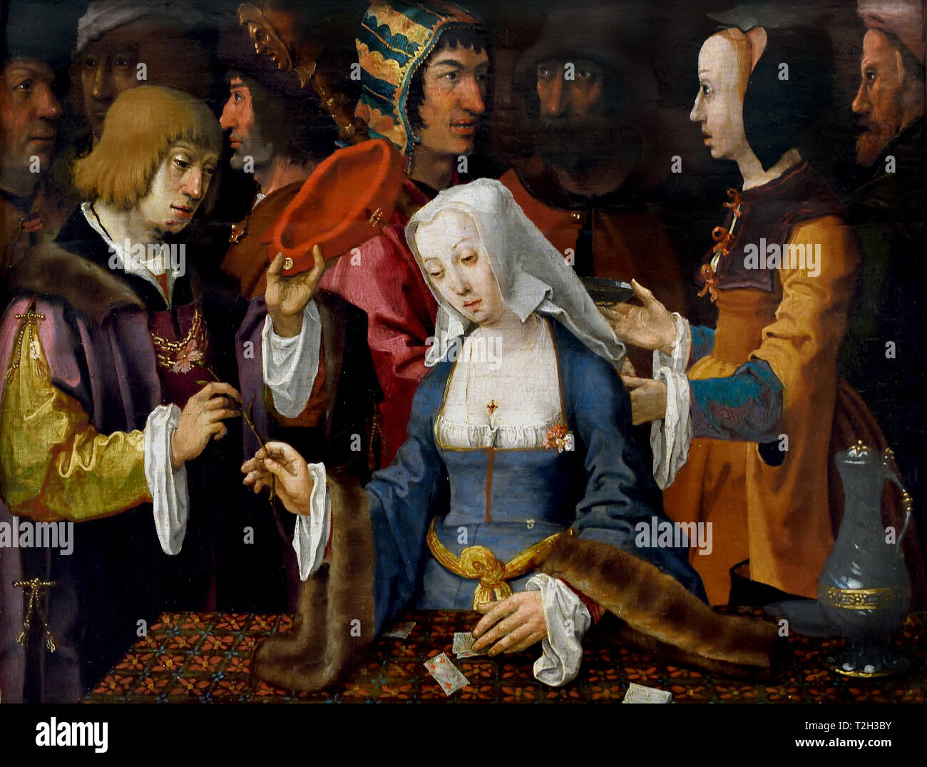 Die Wahrsagerin 1508 von Lucas van Leyden, Leiden, 1494-1533 Niederländische, Niederlande, Stockfoto