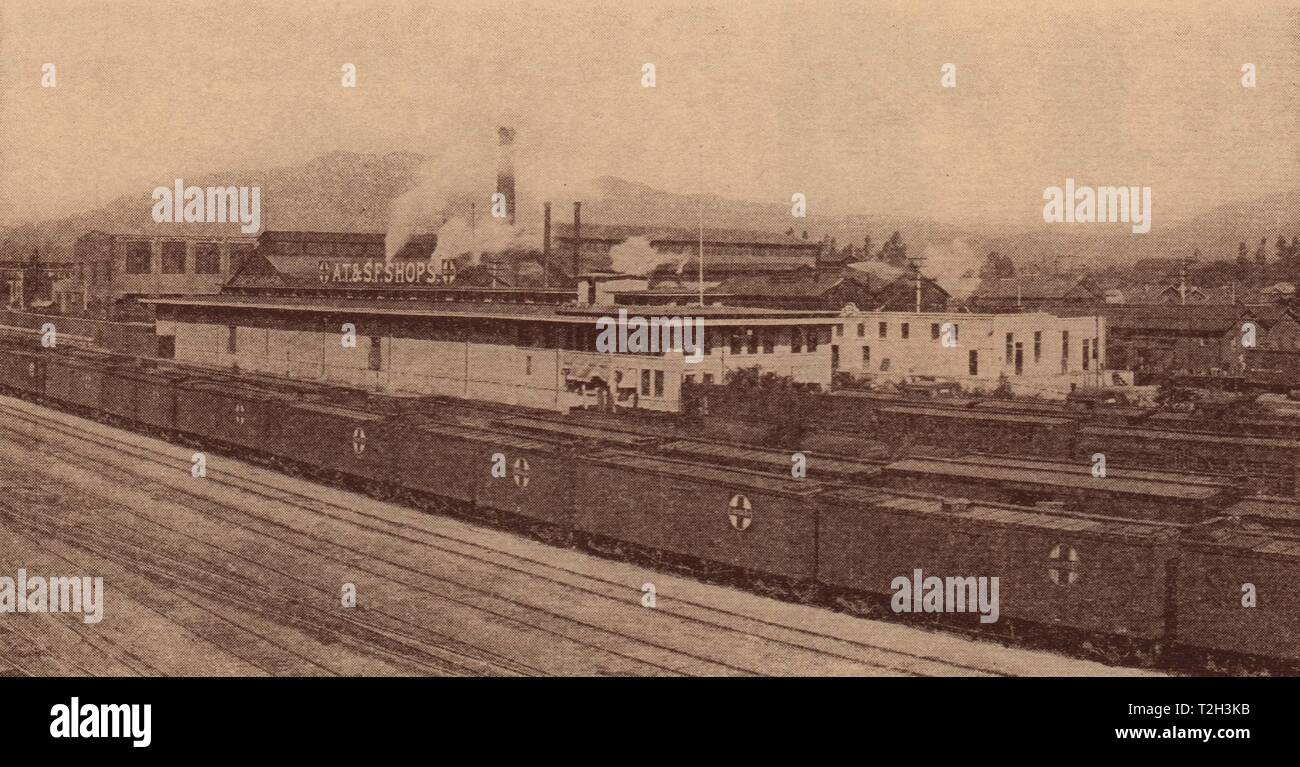 Eine andere Ansicht Santa Fe Railroad shop-San Bernardino County Stockfoto