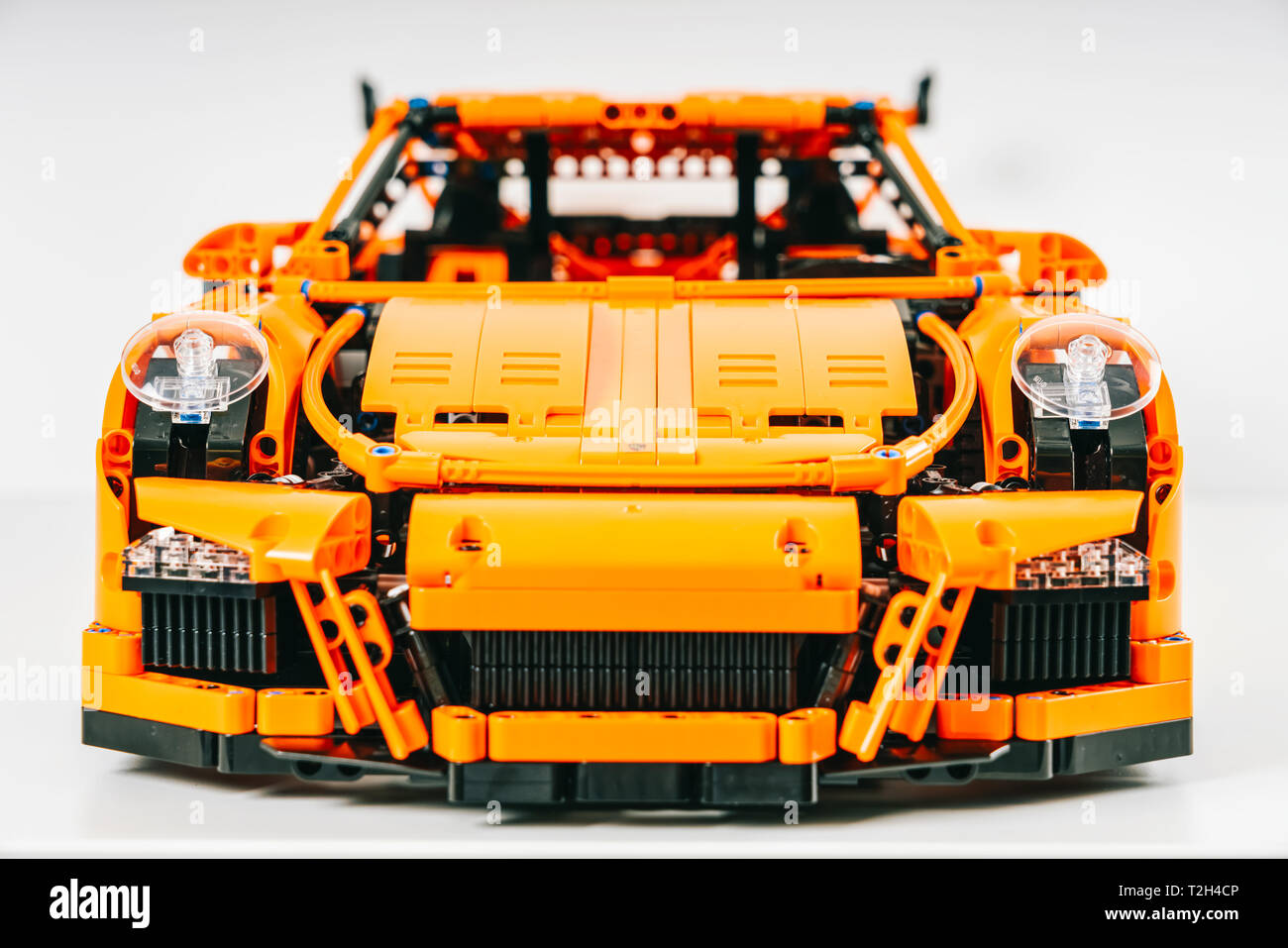 Bukarest, Rumänien - 02 April, 2019: Porsche 911 GT3 RS LEGO Modell Stockfoto