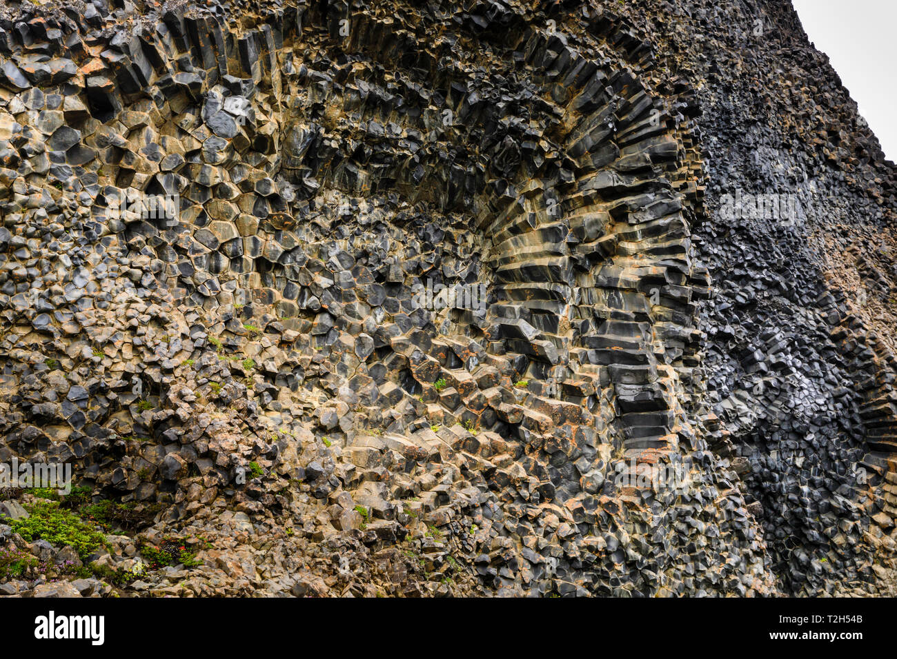 Wabenmuster im Basalt in Vatnajökull National Park, Island, Europa Stockfoto