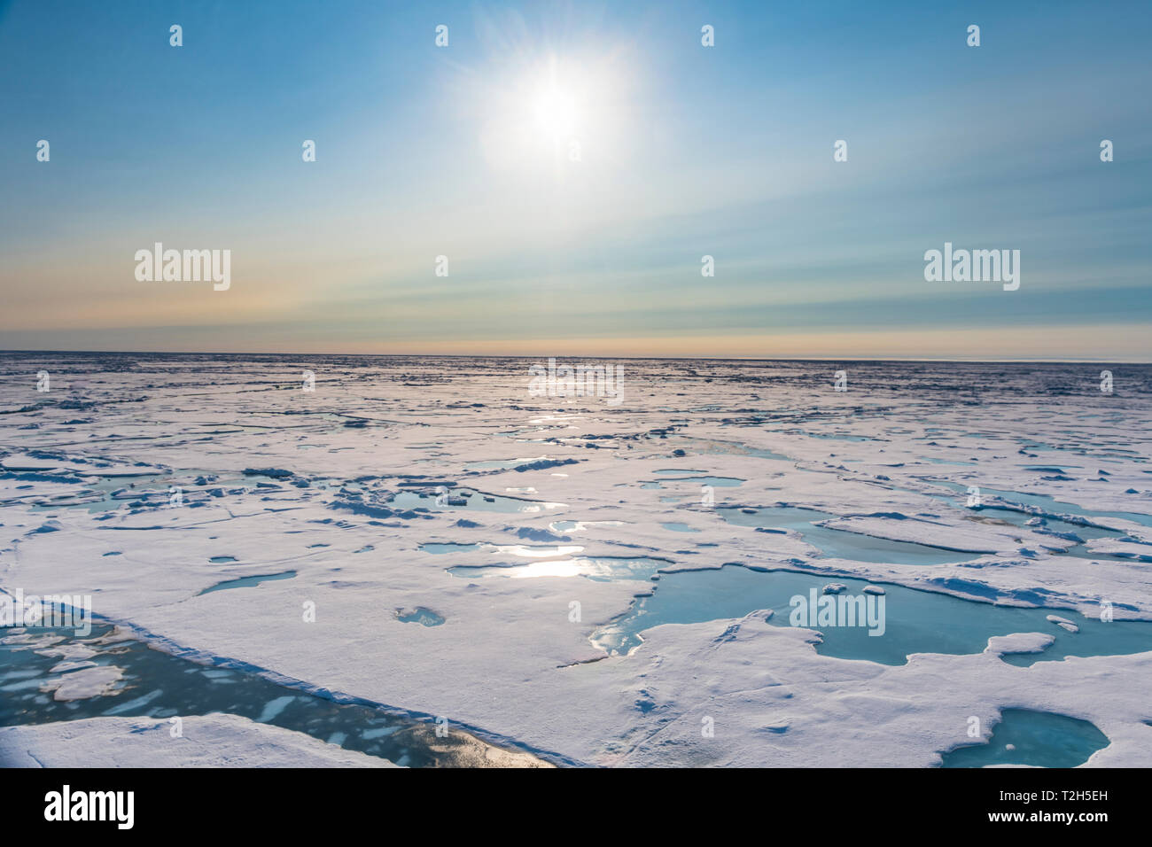 Schmilzt das Eis am Nordpol, Arktis Stockfoto