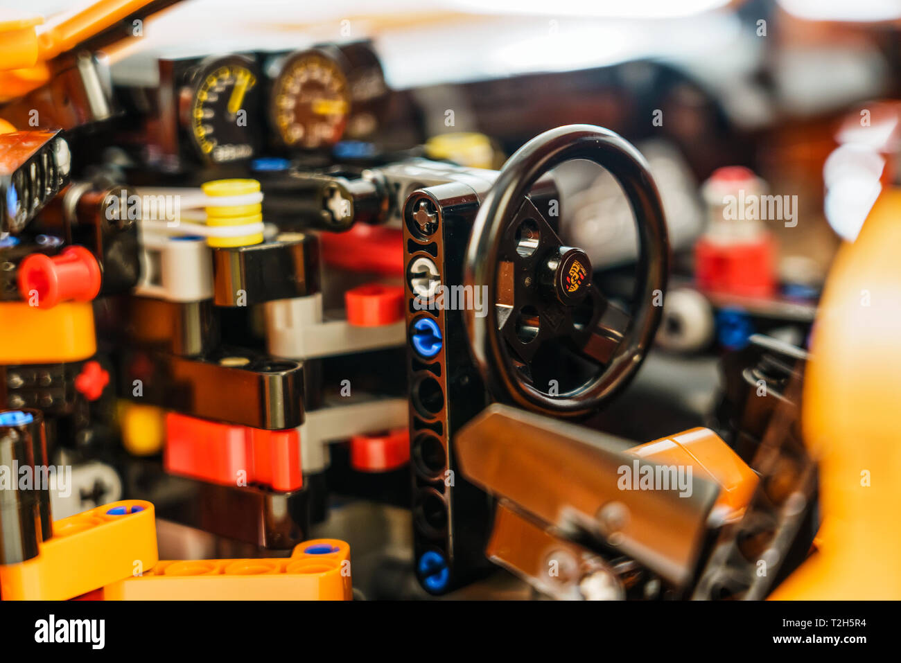 Bukarest, Rumänien - 02 April, 2019: Porsche 911 GT3 RS LEGO Modell Stockfoto