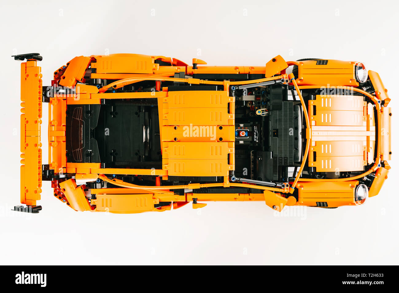Bukarest, Rumänien - 02 April, 2019: Porsche 911 GT3 RS LEGO Modell Stockfoto