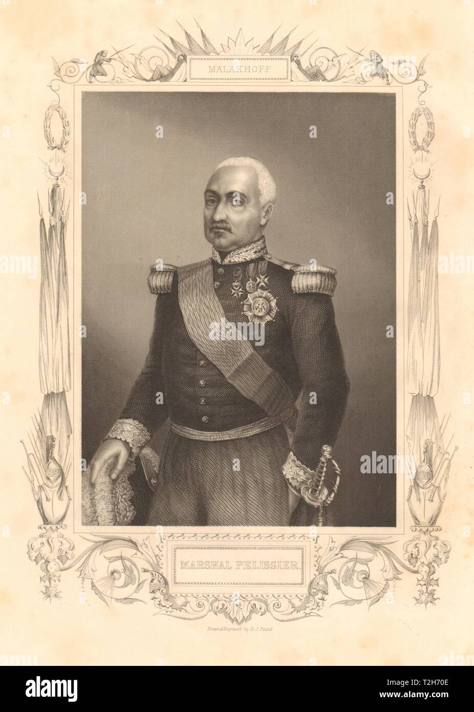 Krimkrieg. Marschall Aimable-Jean-Jacques Pélissier, 1. Duc de Malakoff 1860 Stockfoto