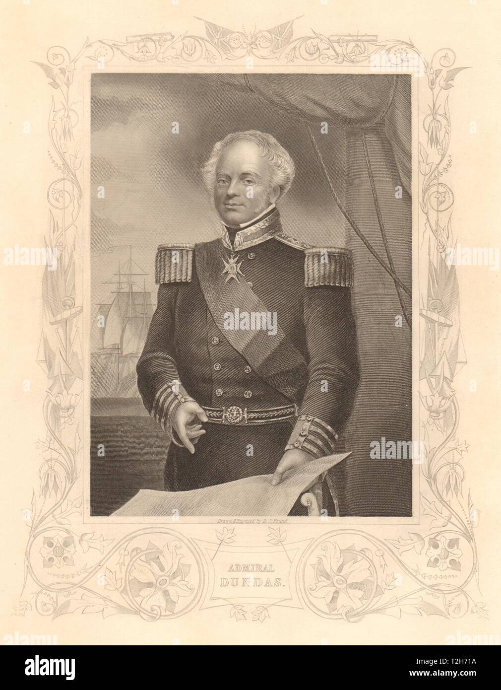 Krimkrieg. Admiral Sir James Whitley Dekane Dundas 1860 alten, antiken Drucken Stockfoto