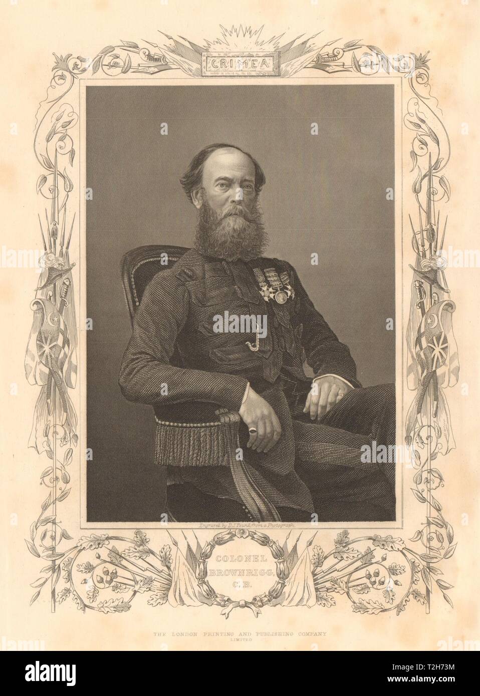 Krimkrieg. Oberst Brownrigg 1860 alte antike vintage Bild drucken Stockfoto