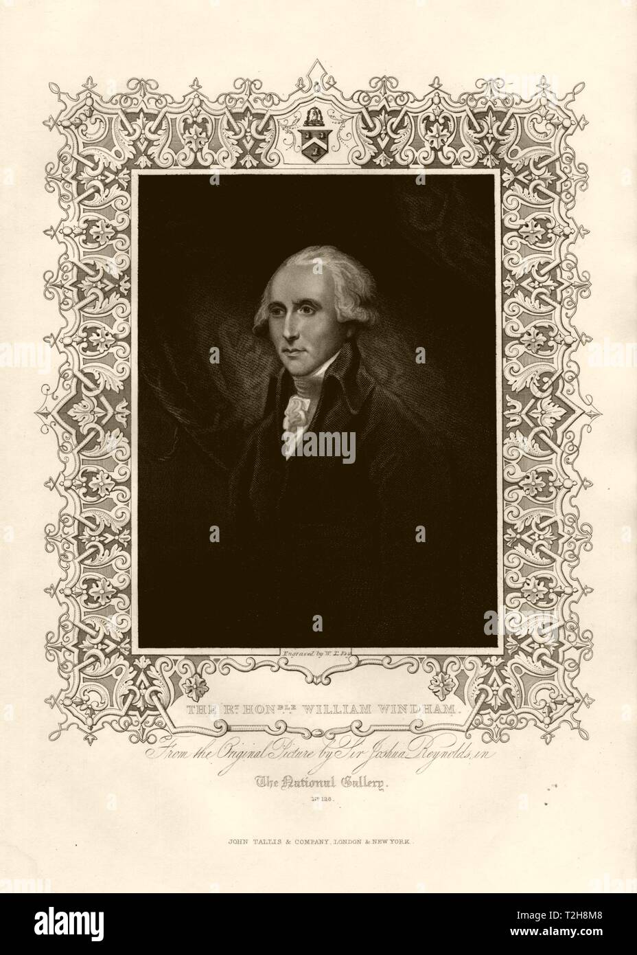 Die Rt. Hon. William Windham (1750-1810), nachdem Reynolds. TALLIS c 1855 Drucken Stockfoto