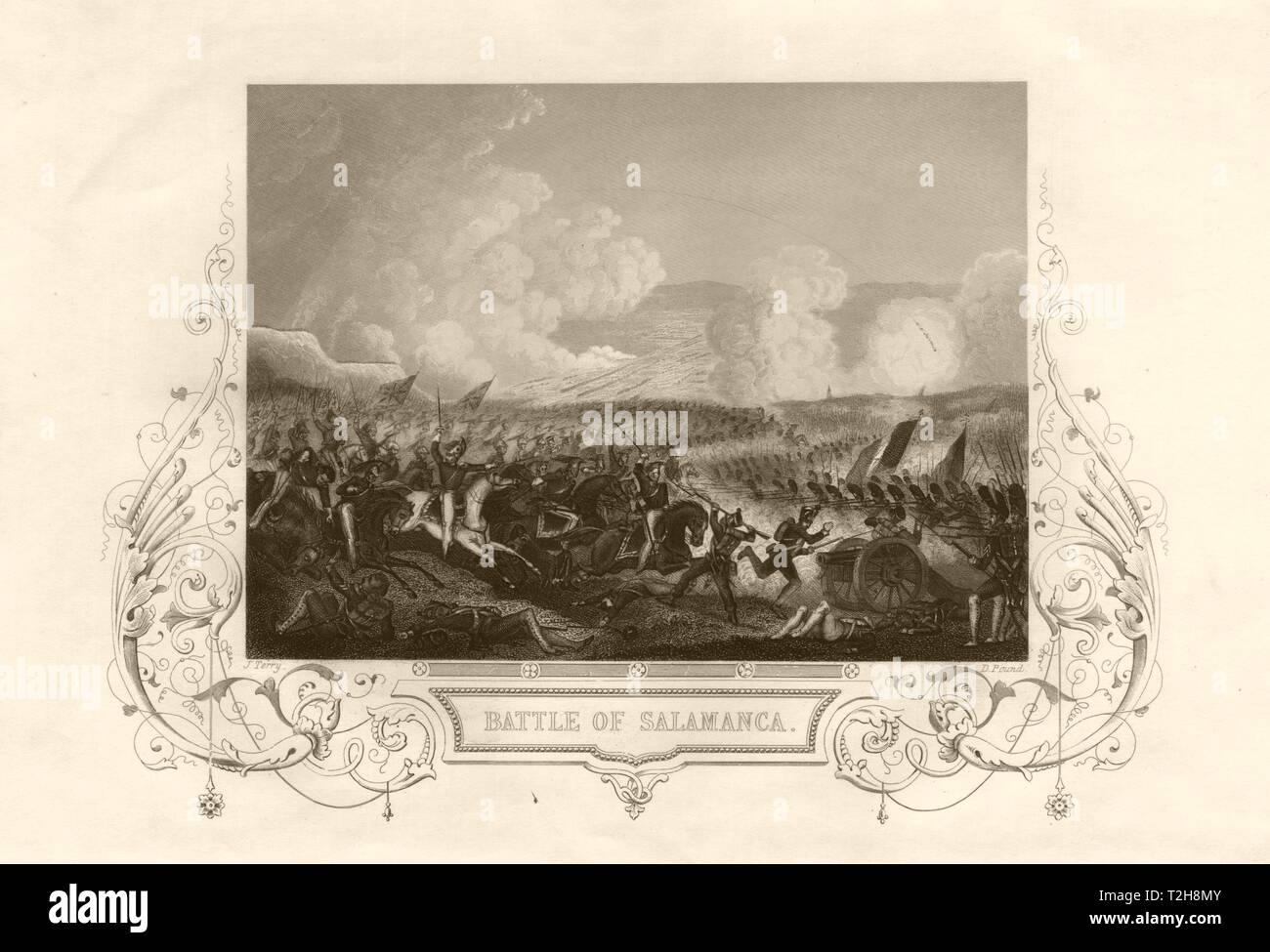 Die Schlacht von Salamanca (arapiles), 1812. Spanien. Peninsular War. TALLIS c 1855 Stockfoto