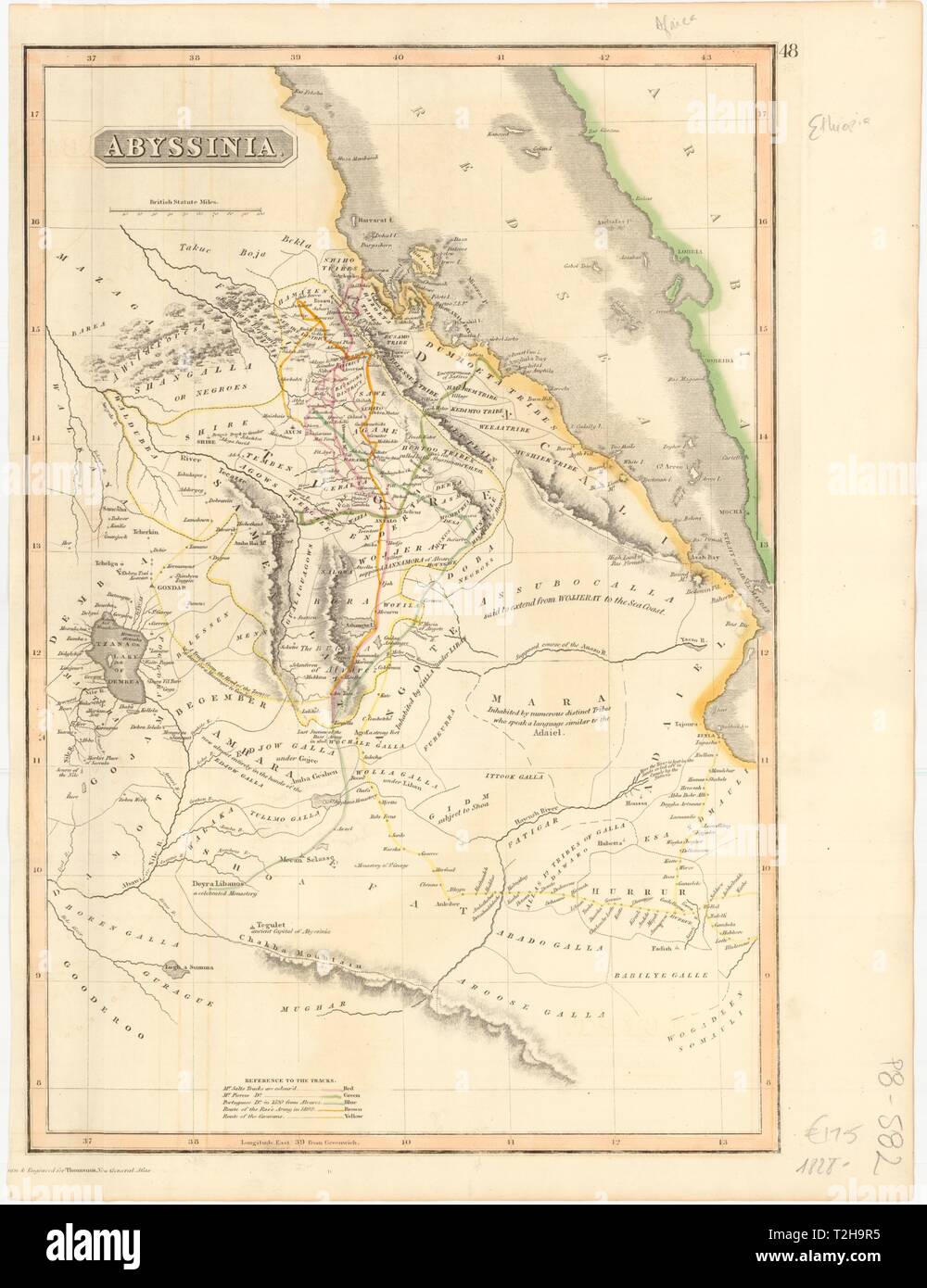 1828 alte antike vintage Karte plan plan Stockfoto