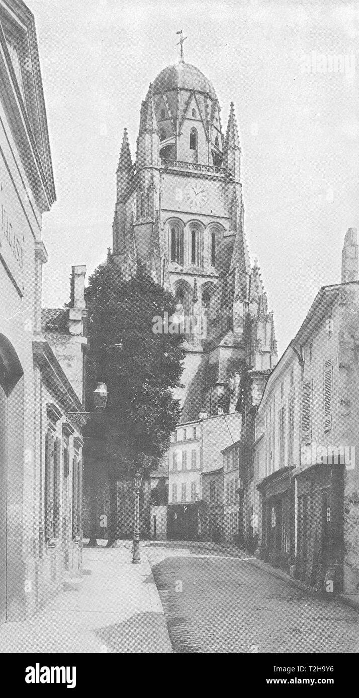 CHARENTE-MARITIME. Saintes. Cathédrale Saint-Pierre 1900 alten, antiken Drucken Stockfoto