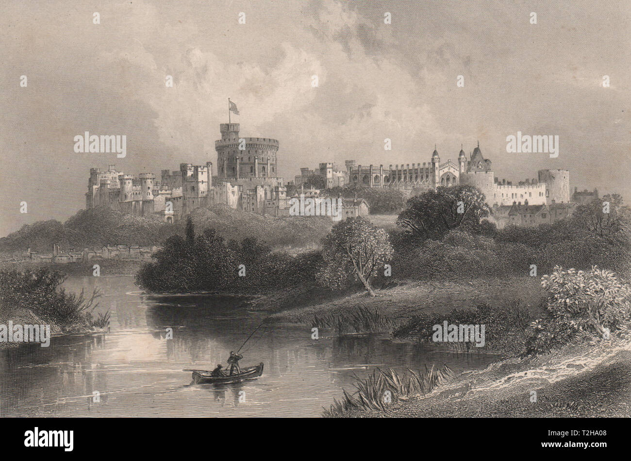 Windsor Castle. Berkshire 1890 alte antike vintage Bild drucken Stockfoto