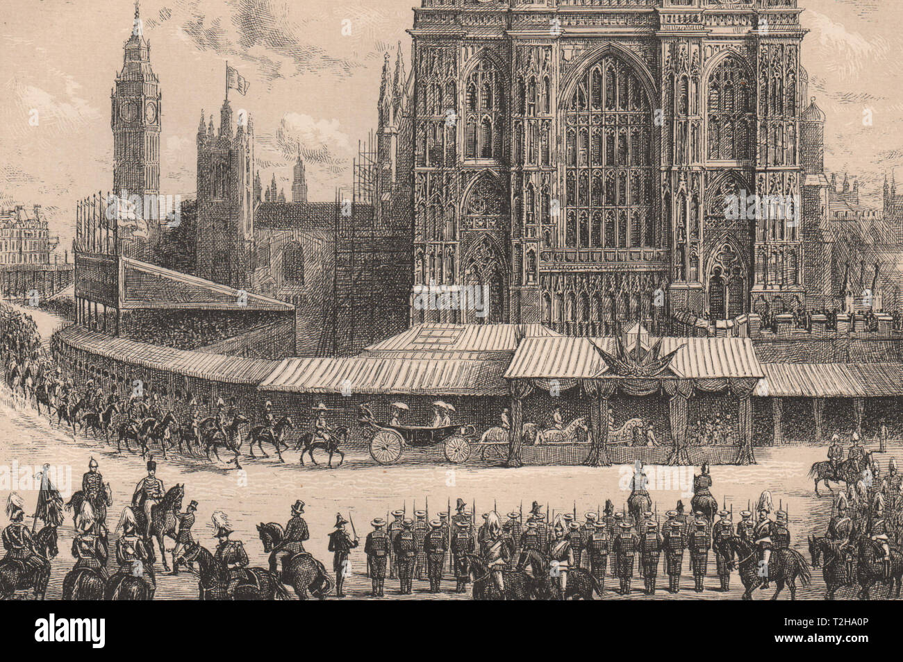 Ankunft der Königin an der Westminster Abbey, 21. Juni 1887. London 1890 Drucken Stockfoto
