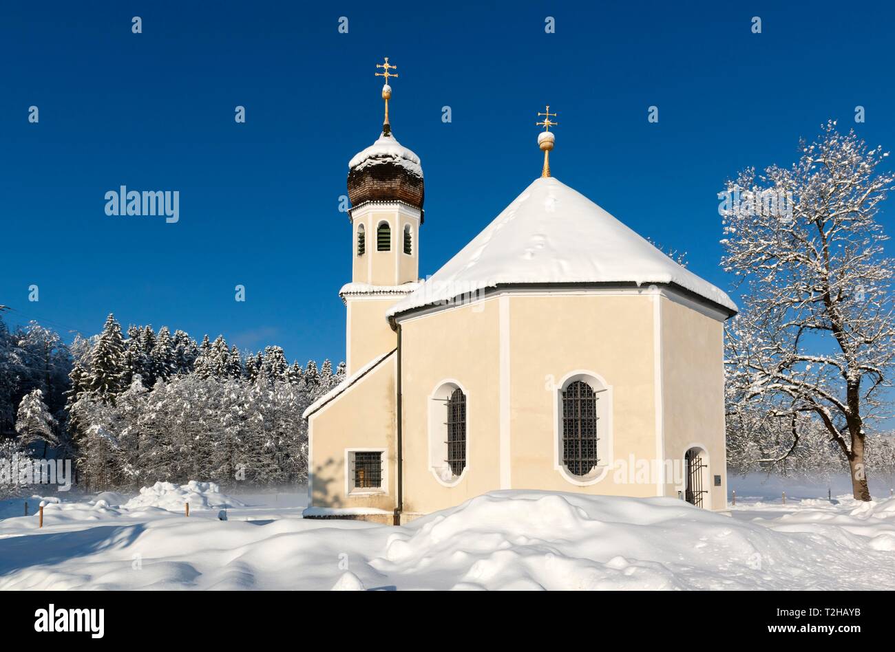 St. Nikolaus Kapelle, Kapelle, Geretsried, Oberbayern, Bayern, Deutschland Stockfoto