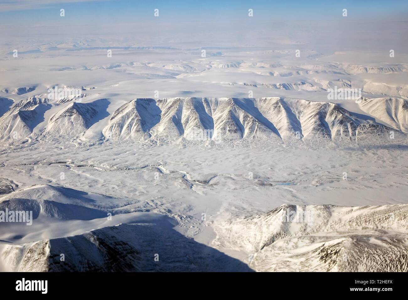 Arktische Landschaft, Gletscher, Kronprinz Christian Land, Grönland Stockfoto