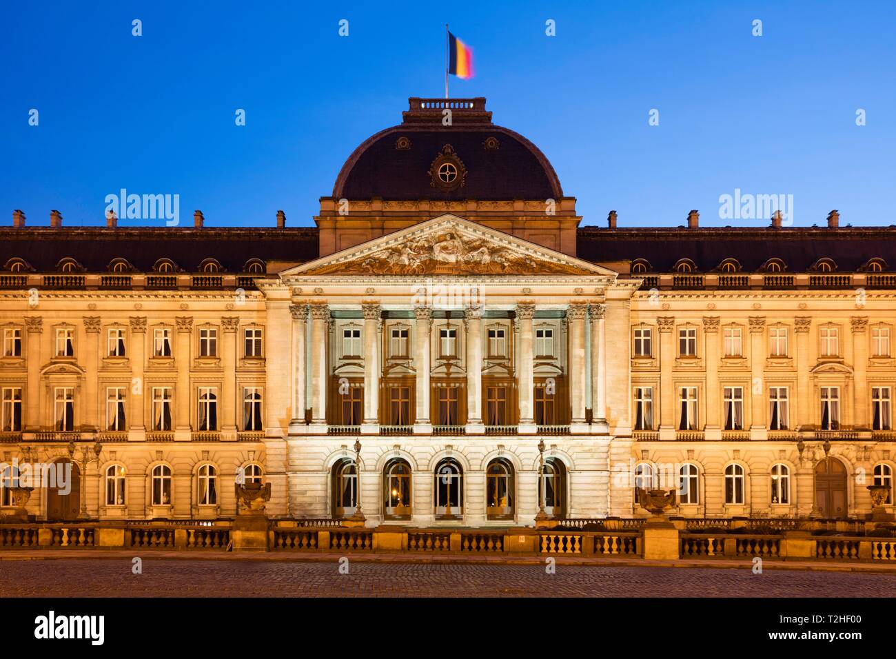 Royal Palace, Dämmerung, Brüssel, Belgien Stockfoto