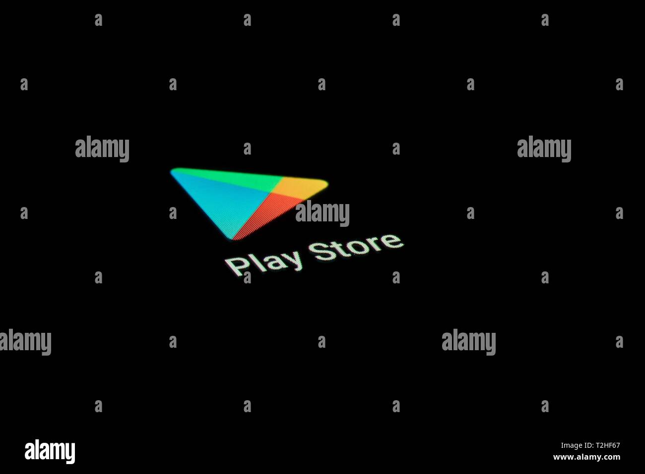 Play Store App auf einem Display, Google, Handy, Smartphone, Tablet, Deutschland Stockfoto