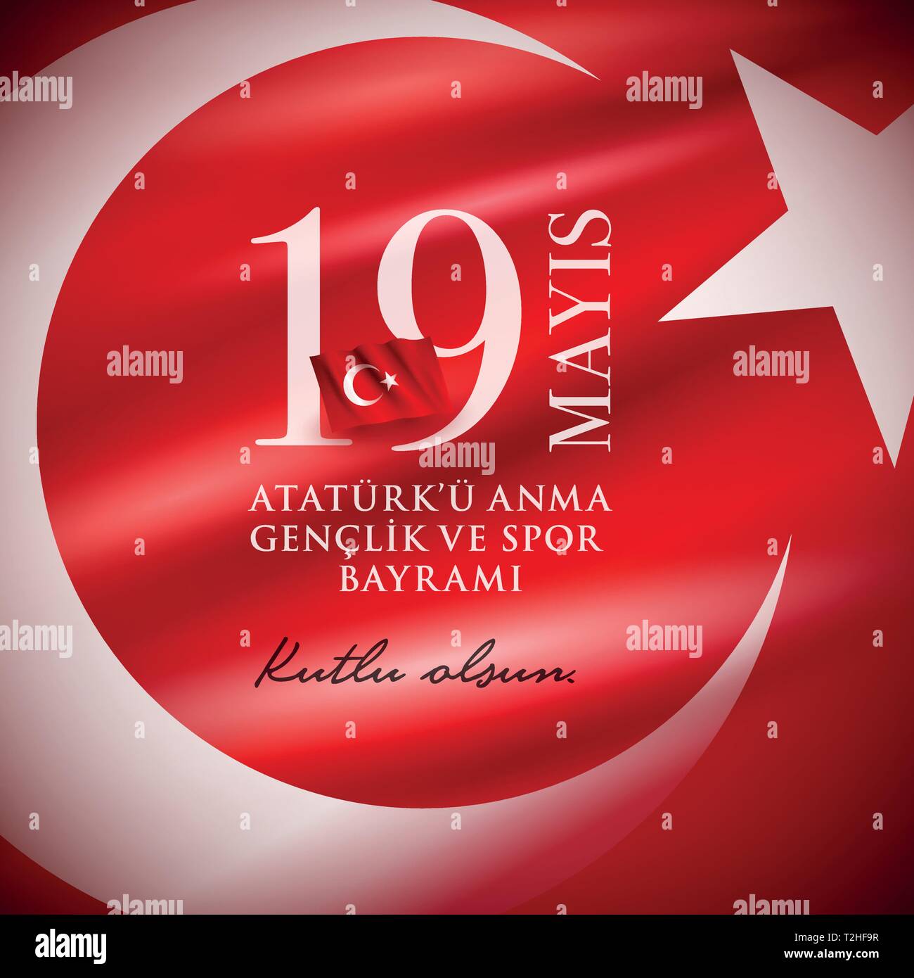 19 Mayis Ataturk U Anma Genclik Ve Spor Bayrami Grusskarte Design 19 Mai Gedenken An Ataturk Jugend Und Sport Vector Illustration Tur Stock Vektorgrafik Alamy