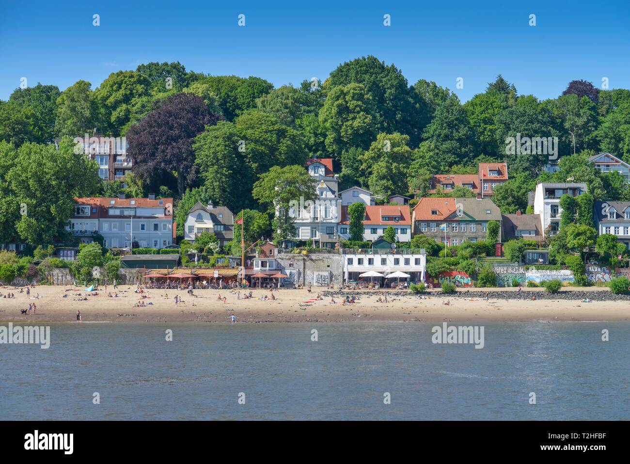 Villen an der Elbe Strand, Oevelgonne, Othmarschen, Hamburg, Deutschland Stockfoto