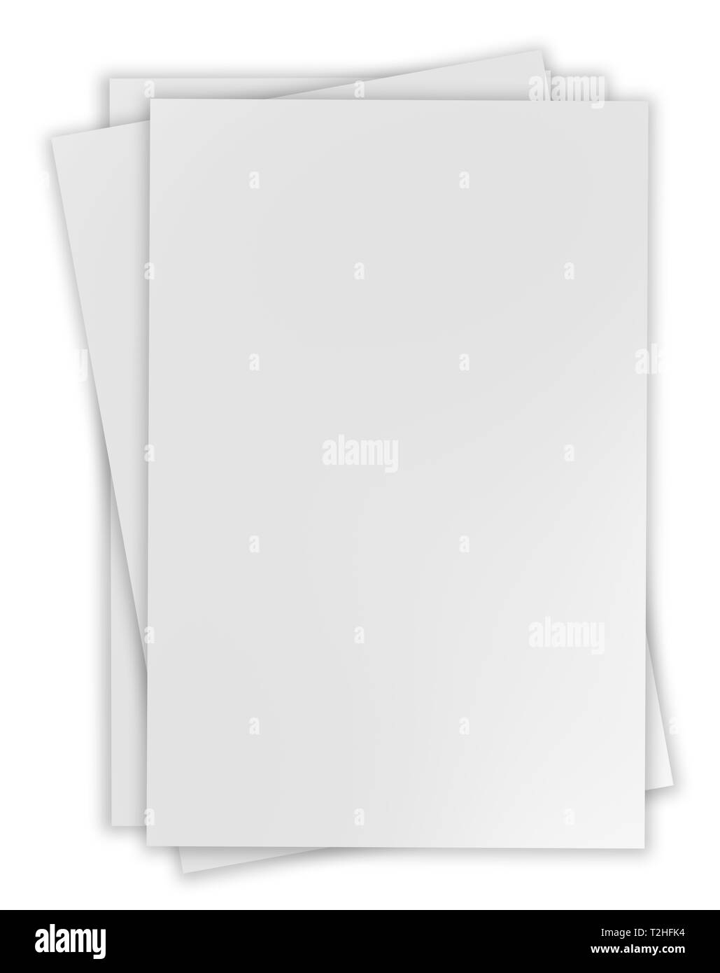 White Paper sheets isoliert auf weißem Hintergrund Stockfoto
