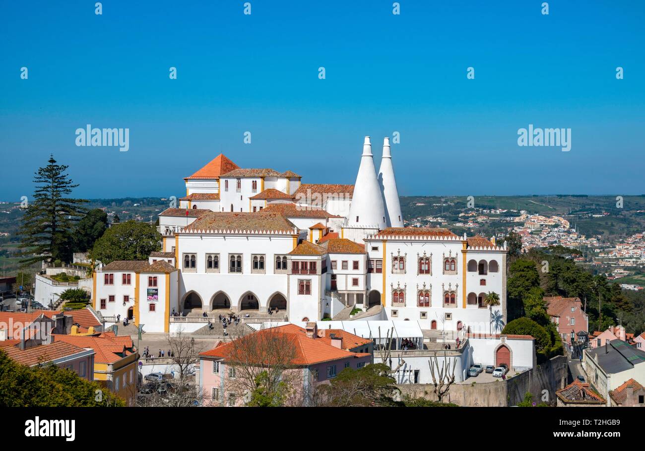 National Palace, Palácio Nacional de Sintra, Kulturlandschaft Sintra, Sintra, Portugal Stockfoto