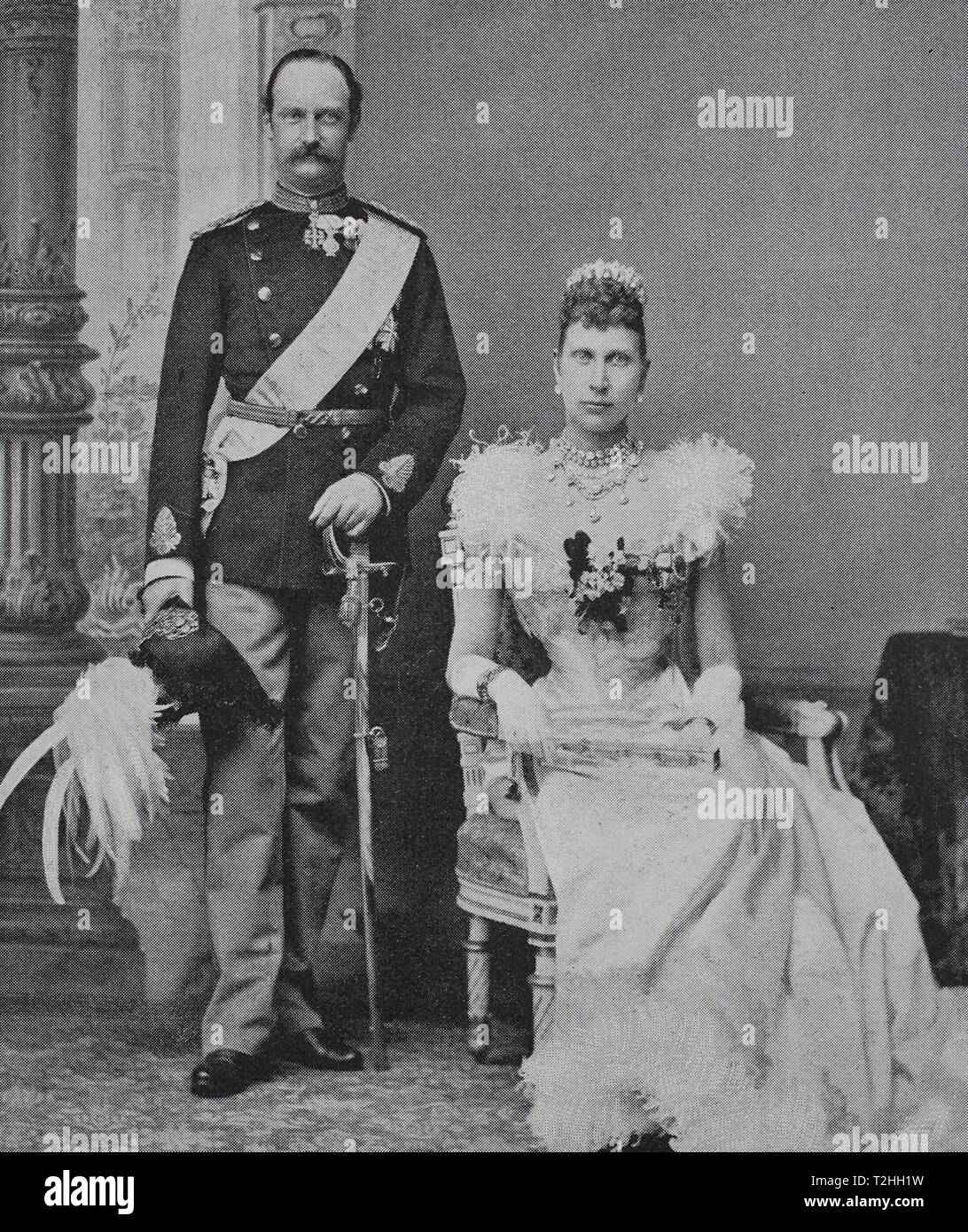 Friedrich VIII., 1843-1912, war König von Dänemark von 1906 bis 1912 und Louise von Schweden, Louise Josephine Eugenie, 1851-1926, war Königin von Dänemark Stockfoto