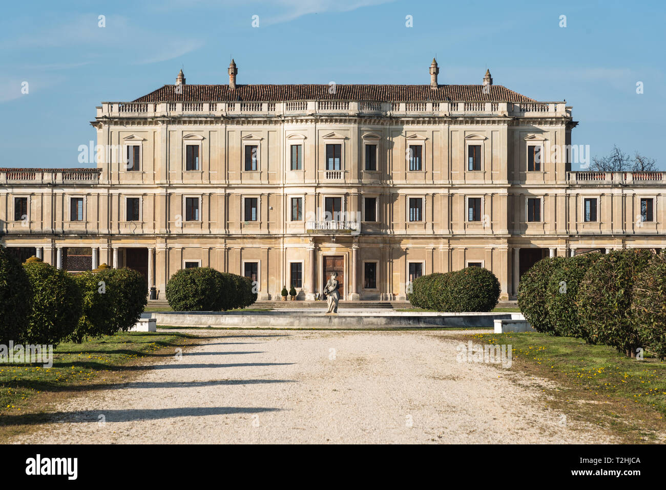 SANTA MARIA DI SALA, ES - März 30, 2019: Blick auf Villa Farsetti in Santa Maria di Sala in der Nähe Venedig Italien Stockfoto